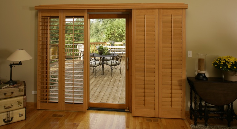 New York wood shutter sliding door